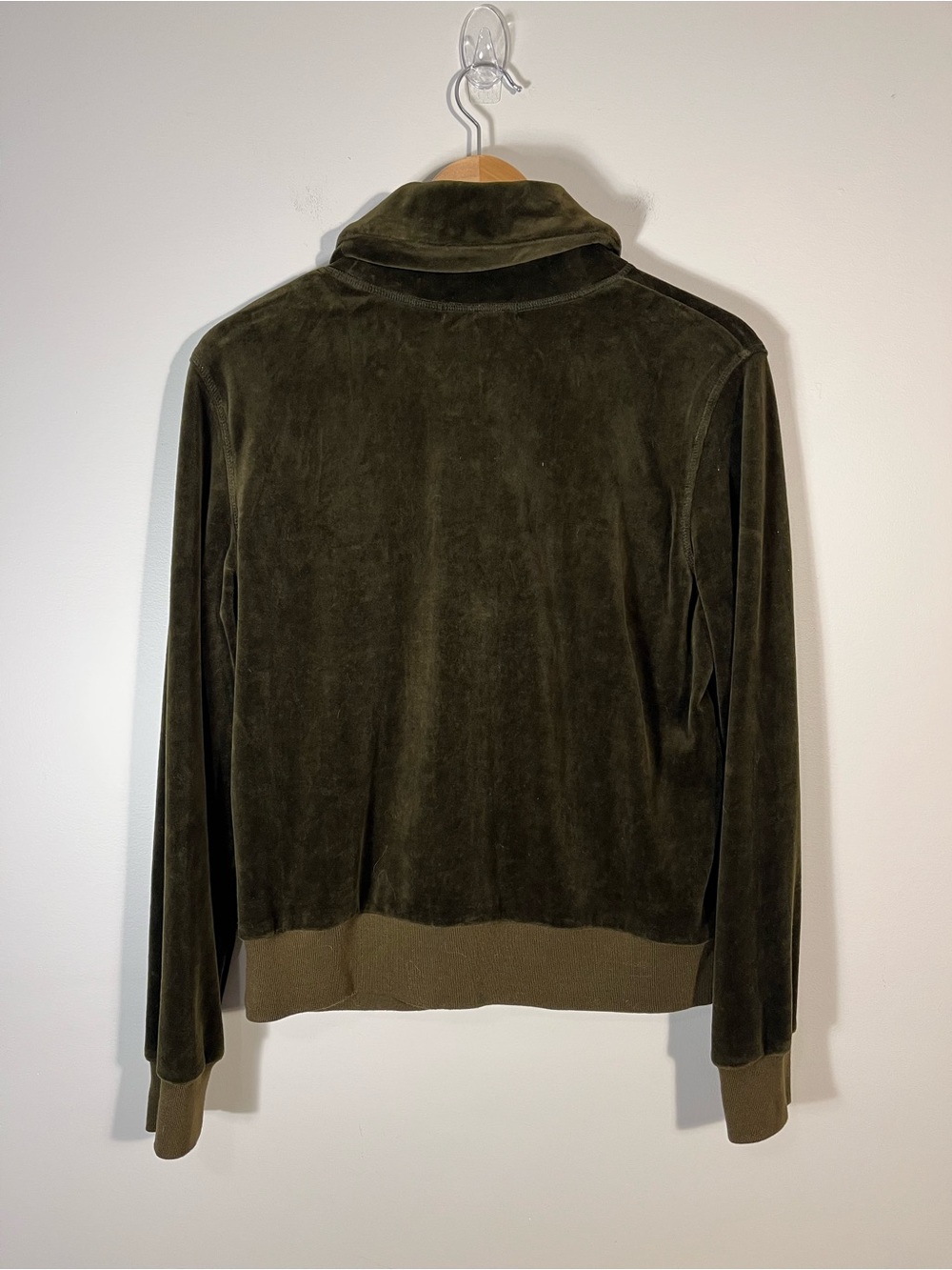 Lauren Ralph Lauren Vintage Olive Green Velvet Velour Shawl Collar Jacket Large - Picture 7 of 13
